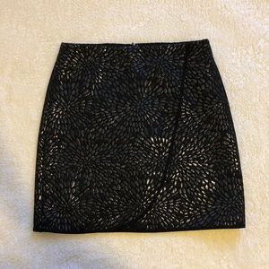 Metallic mini wrap skirt